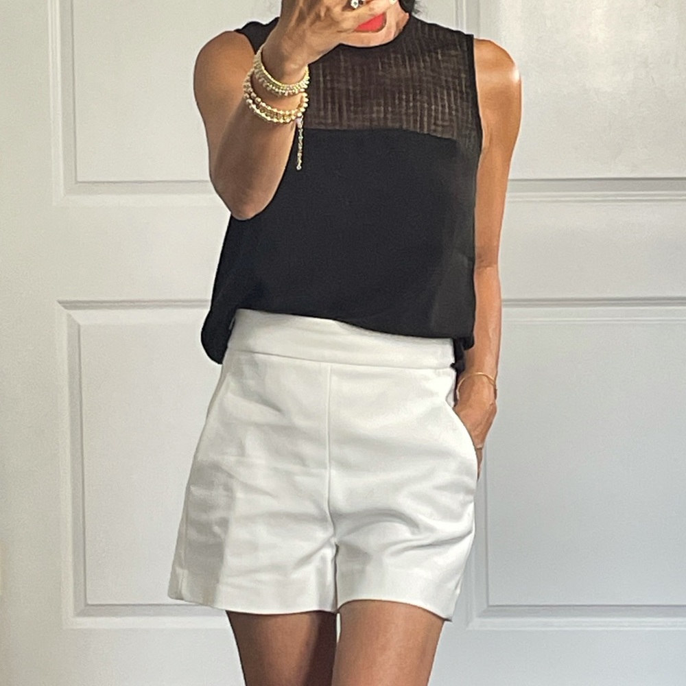 L’agence Black Mesh Lace Zipper Back Top size 2